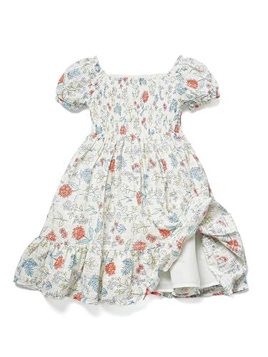 Girls Puff Sleeve Summer Dress – Cotton Smocked Sundress for 5–8 Years2