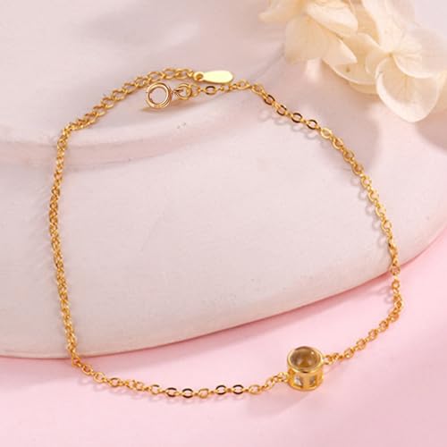 Sterling Silver Custom Photo Bracelet - Projection Picture Bracelet - Round Pendant with Personalized Photo Inside3