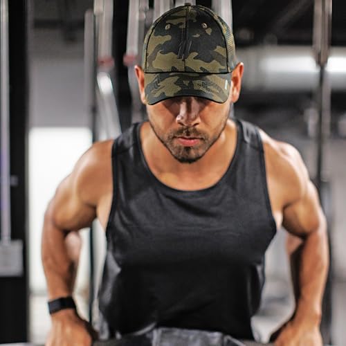 Image of Gym Baseball Hats for Men by King & Fifth | Baseball Hat with Low Profile & Stylish Fabric + Workout Hat + Baseball Caps