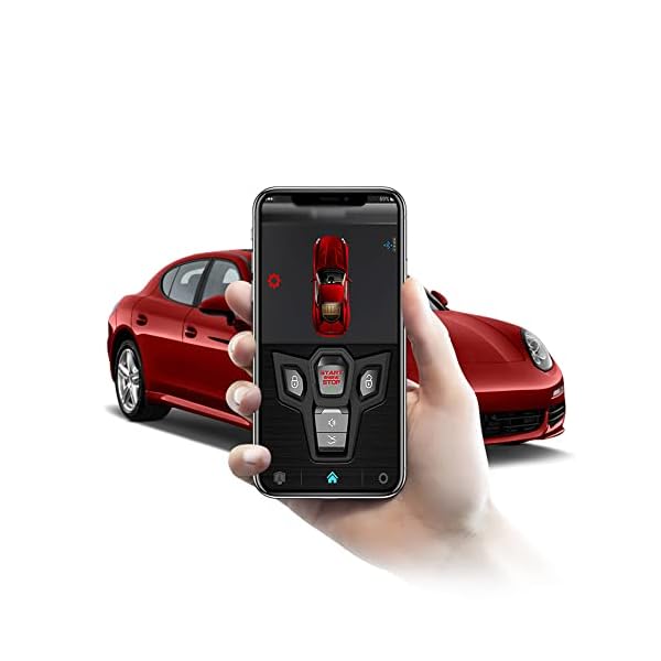 Car Anti-Theft Alarm Remote Starter System PKE Keyless Entry BT Remote Engine Starter Central Lock Kit 2-Way Vibration Alarm Support APP Control with 2 Remote Controller - Image 6