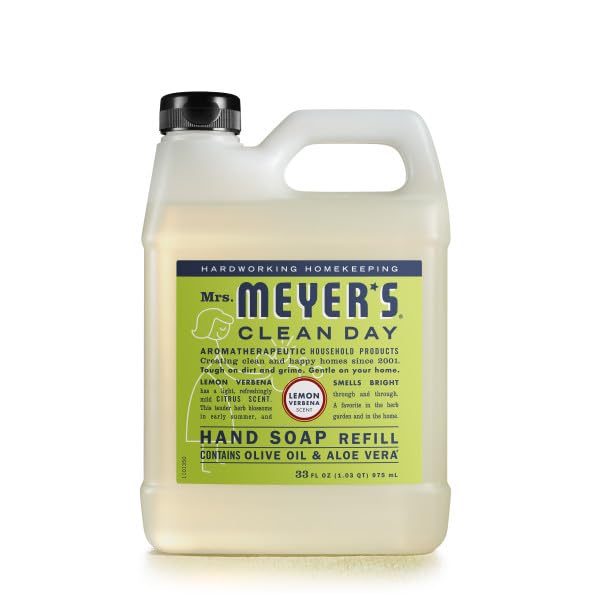 MRS. MEYER'S CLEAN DAY Lemon Verbena Liquid Hand Soap Refill 33 Fl Oz (Pack of 8)