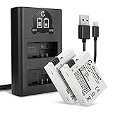 CELLONIC® 2X Batería de Repuesto LP-E8 para Canon EOS 600D EOS 700D EOS 550D EOS 650D Kiss X4 X5 X6i Rebel T2i T3i T4i T5i, 1020mAh + Cargador Doble LC-E8 LC-E8E, Accu Sustitución Camara, Battery