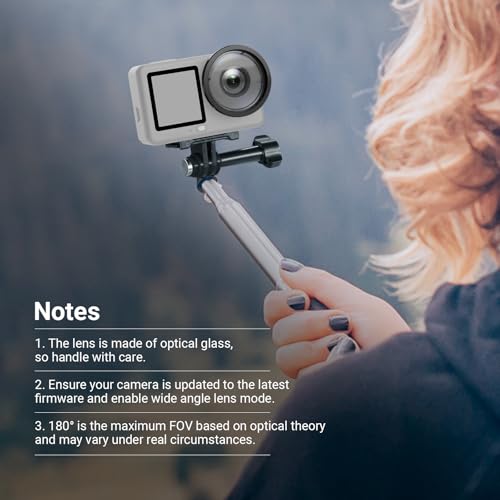 Image of NEEWER Wide Angle Lens Compatible with DJI Osmo Action 6 Only, 180 FOV Multicoated HD Optical Glass 3 Elements 3 Groups Screw On Action Camera Lens Photography Accessories, FL-B53