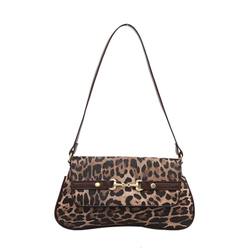 VEOIRXU Bolso De Hombro Con Estampado De Leopardo Bolso Mujer Bandolera Pequeño Con Cremallera Y Correa Clutch Para Fiestas Y Movilidad Diaria Viajes Salidas Duradero Y Estiloso (Marrón)