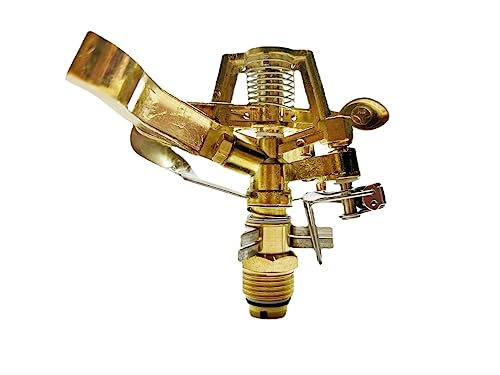 1/2" 3/4" Metal/Brass Impact Sprinkler Adjustable 0-360Degree,Rotation Water Sprinkler Head for Garden Irrigation (1/2" Alloy Rocker,Multicolored)