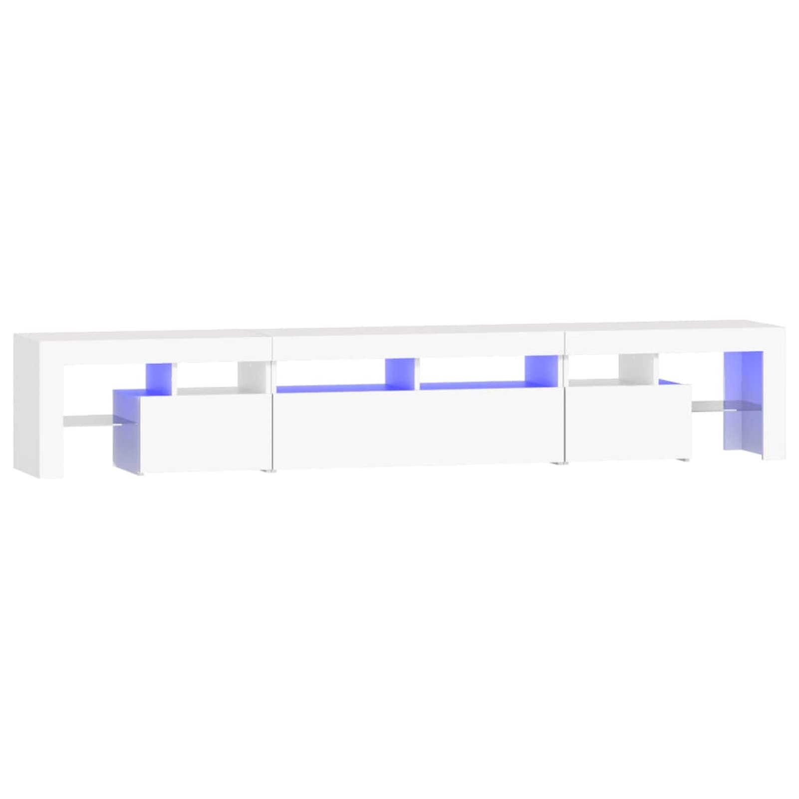 Mueble para TV de 230 cm, Mueble de TV con iluminación LED, Muebles de Salón, Aparador TV Salón, Mueble TV Salon, Diseño Moderno, Elegante, Blanco 230x36,5x40 cm