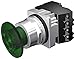 Siemens 52PR8HSA Heavy Duty Illuminated Twist-to-Release Unit, 30mm, Green, 1-3/4" Plastic Mushroom Head, Maintained, 1NO+1NC Contact, 240V AC Transformer, Incandescent Bulb, Chrome, Water/Oiltight