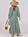 ANRABESS Womens Boho Maxi Dresses 2025 Summer V Neck Puff Sleeve Floral Flowy Swing Fall Casual Long Dress Green Large