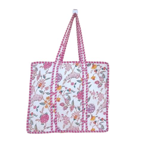 Image of Women's 100% Cotton Lightweight Shoulder Tote Bag with Interior Poeckt Casual Handbag for Women