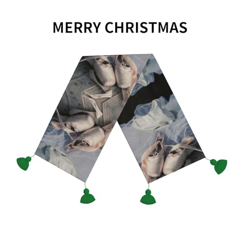 Chemin de table de Noël chaussure de ballet décoration maison pompons