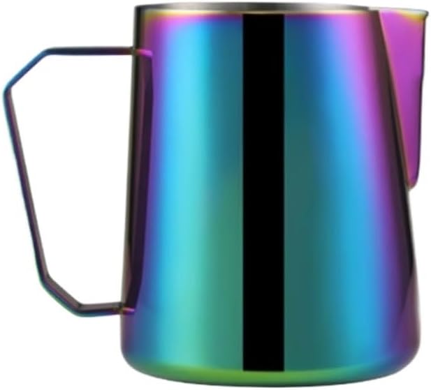 Milk Frothing Pitcher Milk Jug for Making Latte Art and Cappuccino Coffee Coffee Bar Cappuccino(Multi-colored,600ML)