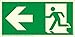 Produktbild Hochwertiges Notausgangsschild Rettungsweg LINKS ,Gr.: 300 x 150 mm, langnachleuchtende Kunststoffplatte mit selbstklebender Schaumschicht Symbol nach ISO 7010 ,SUPER-N 10/230 60/24 - 3400 DIN 67510