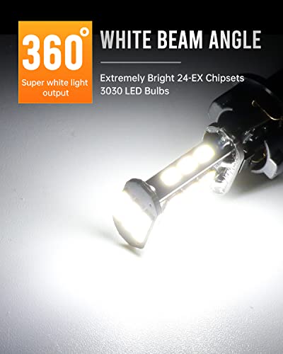 Luyed 2 X 1550 Lumens Extremely Bright Error Free 360-Degree Shine 921 912 W16W 3030 24-Ex Chipsets Led Bulbs Used For Backup Reverse Lights, Xenon White #TOP3