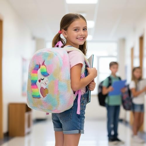Image of Tickles Unicorn Plush School Bag Backpack Shoulder Bag Picnic Travelling For kids Boys & Girls
