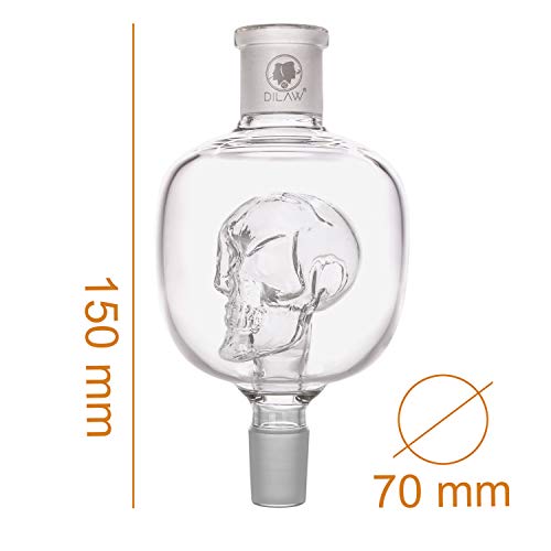 DILAW® Shisha Molassefänger Totenkopf Bunt (aus Glas für (Schliff 18/8) - Wasserpfeife, Vorkühler-Aufsatz Skull… – Bild 5