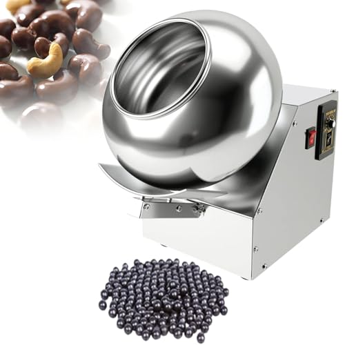 RSPPPJQ Máquina eléctrica for recubrir azúcar, recubrir Cacahuetes, 9 velocidades Ajustables, Calentamiento y Secado 2 en 1, for restaurantes, Uso doméstico y Tiendas de alimentación.