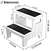 Kids Step Stools for Toddlers Bathroom Wood Toddler Step Stool Kitchen Counter Sink Baby Stepstools Bamboo Wooden Foot Bed Stool for Child Potty Training Toilet Stool Stepping Stool, White with Pads