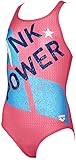 Arena Jungen G PINK Power JR V Back ONE Piece Einteiliger Badeanzug, Rosa-Marineblau, FR : S (Taille Fabricant : 6-7)