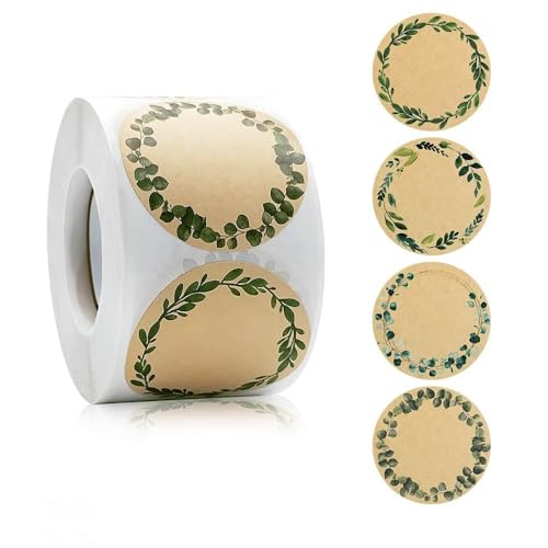 Autocollants ronds couronne verte de 5,1 cm pour réussir vos fermetures de faire-part