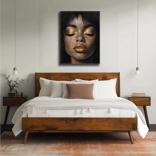 Portrait afro-américain encadré 50x70, solution déco murale prête à poser