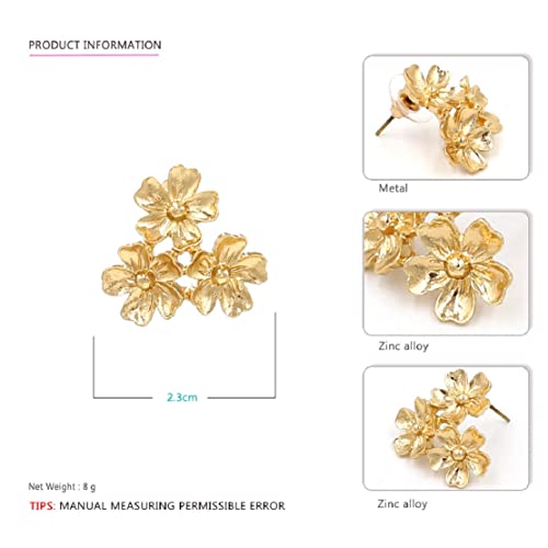 Flower Earrings For Women, Cute Flower Plumeria Earrings For Girls, Gold Flower Clusters Stud Earrings Hypoallergenic, Golden Hawaiian Flower Earrings Studs, Flower Floral Petal Bohemian Earrings, Flower Jewelry Gifts Funny Earrings #TOP4