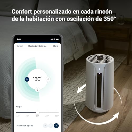 BLUEAIR Purificador de aire 3 en 1: refrigeración, calefacción y limpieza. Purificador de aire silencioso HEPA para el hogar, mascotas, alergias, polvo, humo y olores. Blueair ComfortPure T10i. - imagen 7