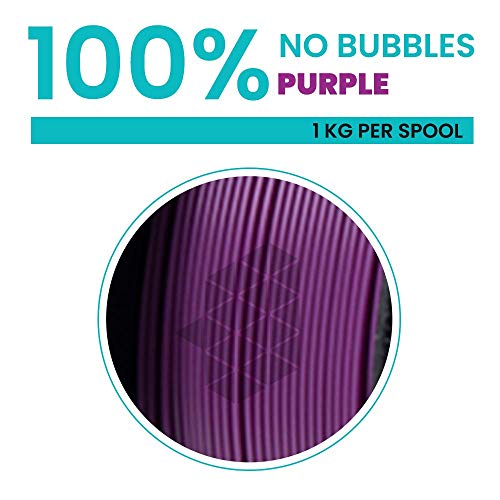 Image of Tesseract Premium PLA + 1.75mm 3D Printing Filament | Dimensional Accuracy + /- 0.03mm | Compatible with Most FDM Printers | 1 KG 3D Printer Filament - PLA Purple (Quantity 1)