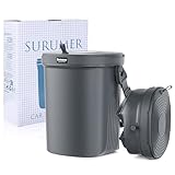 Surumer 2 Gallon Silicon Car Trash Can with Lid - 100% Leak-Proof Trash Bin, Waterproof Garbage Can, Gifts for Men and Women