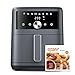 Friggitrice ad Aria Calda 6L, Air Fryer Design Compatto e Digitale, 8 Programmi,...