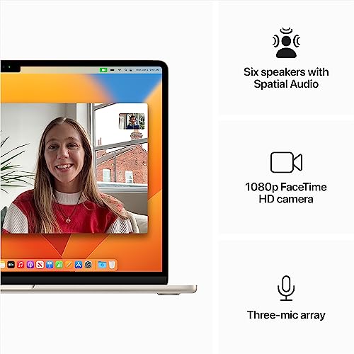 Image of 2023 Apple MacBook Air with Apple M2 Chip with 8-Core CPU /10-Core GPU (15-inch, 8GB RAM, 512GB SSD Storage) (QWERTY English) Starlight (Renewed)
