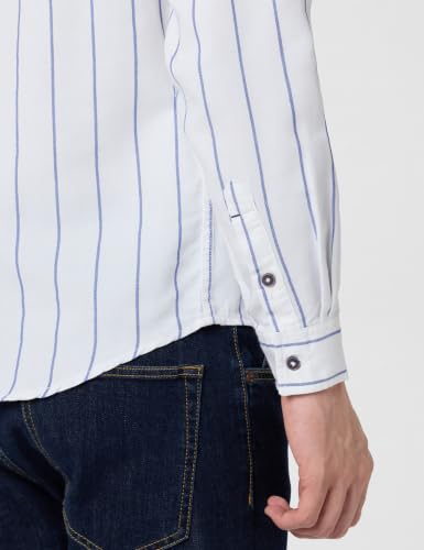 Image of The Indian Garage Co Men Regular Fit Striped Full Sleeves Cutaway Collar Casual Shirt