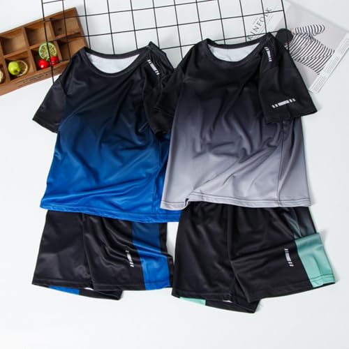 Kids Boys Basketball Running Tracksuits 2 Piece Quick Dry Sports T-Shirts and Shorts Set3