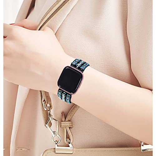 Enoyoo 4 Pack Elastic Watch Bands Compatible With Fitbit Versa/Versa Se/Versa Lite/Versa 2 Bands For Women Men, Adjustable Stretchy Nylon Soft Loop Strap Sport Replacement Wristband For Versa Smartwatch #TOP6