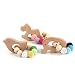 3 Pack Beech Wooden Teethers Natural Baby Teething Toys, Wood Baby Toys, DIY Soothing Pacifier Charms, Chewable Toy Baby Teething Gift Baby Jewelry of Elephant,Bird,Cockhorse