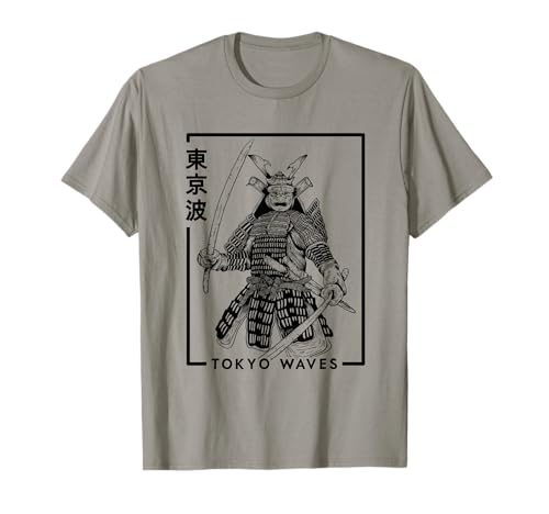 Japonés Samurai Guerrero Dibujado Minimalista Japón Arte Camiseta