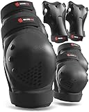 SKATEWIZ Protecciones Patines Adulto - Protecciones Skate Adulto - Protectores Patines de Hielo - Protección Skateboard y Patinaje en Línea - SMASH Talla L/XL Negro