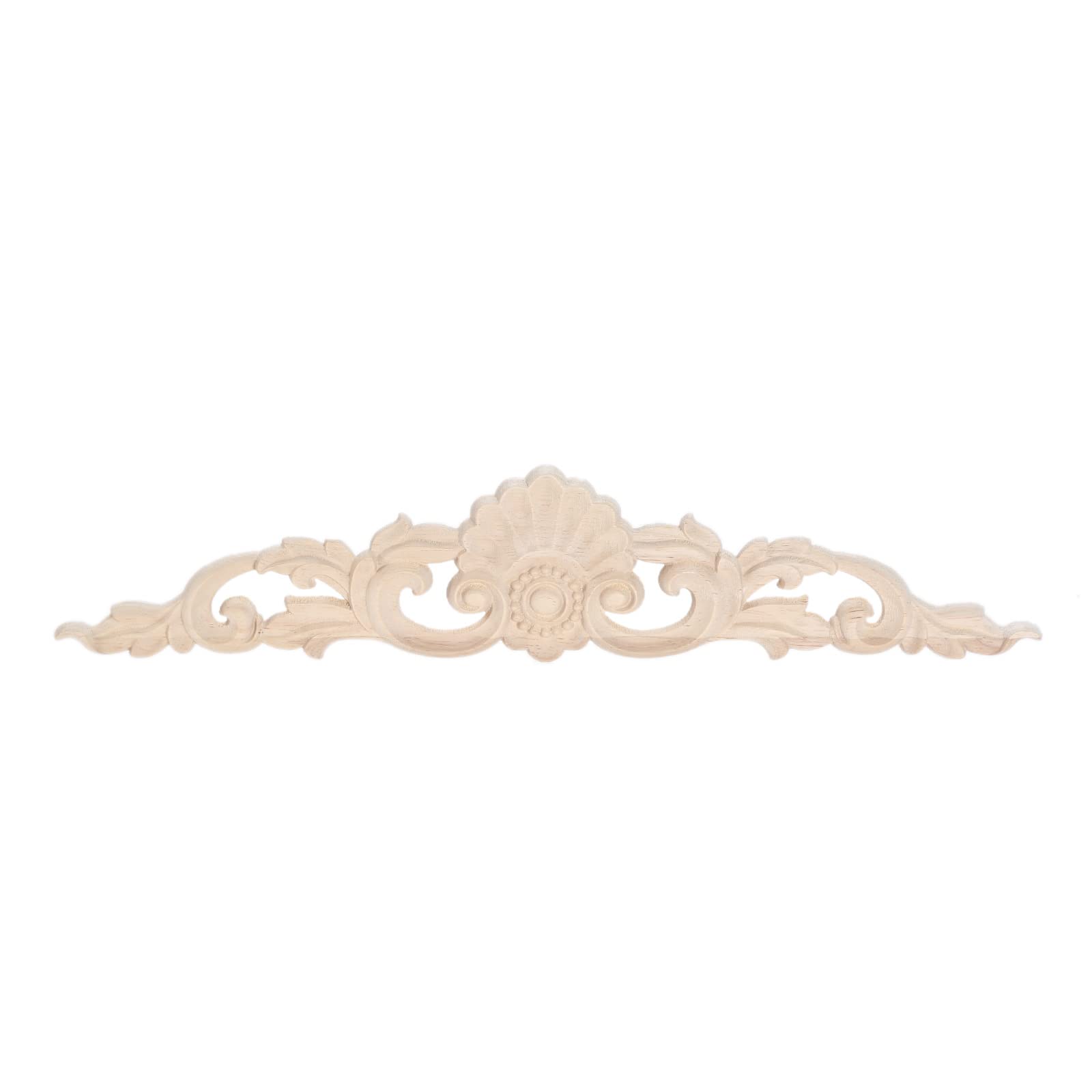 MUXSAM 1Pc Wooden Applique for Furniture Hand-Carved Long Decal for Home Unpainted European Decoration, 30x6.5Cm/11.81