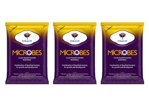 Image of Utkarsh Microbes (Carrier Based Consortia Biofertilizer - Azotobacter, Acetobacter, Rhizobium, Phosphorus Solubilizing Bacteria PSB, Potassium Mobilizing Bacteria KMB) (2.7 Kg; Pack of 3 of 900 gm)