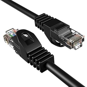 Cables Direct Online Pack of 2 – Cat5e 100FT Network Ethernet Patch Cable, 350Mhz Internet Wire, Compatible with PC, Laptop, Modem, Router, TVs, Printer Cord, Consoles for Home and Office, Black