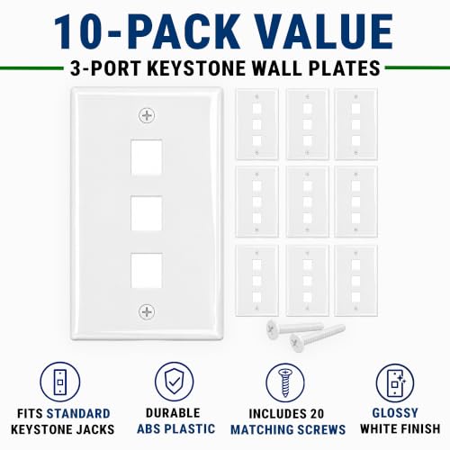 Evite cables sueltos con la placa de pared keystone jack Cmple para empotrar conexiones de red 3