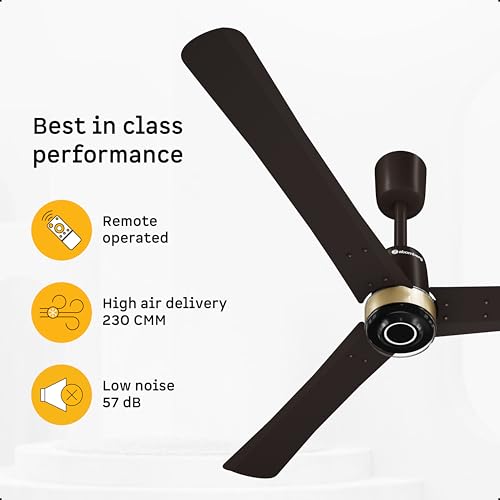 Image of atomberg Renesa Elite 1200mm BLDC Ceiling Fan with Remote Control | BEE 5 star | High Air Delivery with Moonbeam LED Light | New Sleek Design | | 5 Year Warranty | Blaze Brown