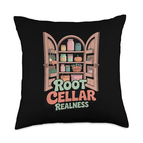 Root Cellar Realness Funny Canning Homesteader Throw Pillow