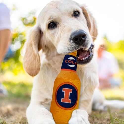Garrafa de cerveja NCAA ILLINOIS FIGHTING ILLINI Brinquedo de pelúcia para cães e gatos - Brinquedo