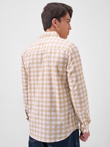 Image of Highlander Men's Slim Fit Checks Shirt | Full Sleeves | Regular Collar | Casual Shirts for Men