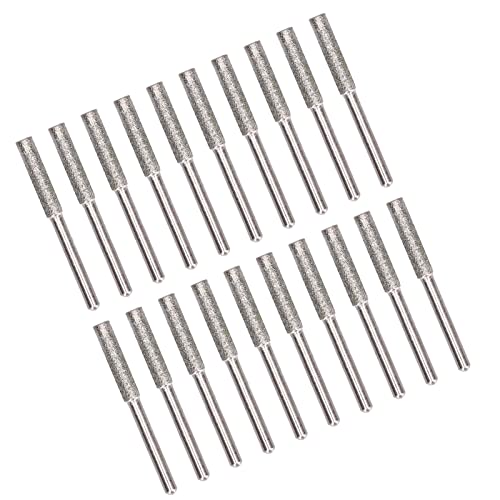 Leapiture 20Pcs Chainsaw Sharpener Burr Chainsaw Grinding Stone File Practical Sharpening Tool for Grinding Processing (5.5mm)
