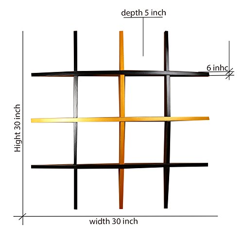 Image of Santosha Decor Home Decor Globe Shape Floating Wall Shelves /Rack Self /Book Shelf /Living Room Shelves - Black /Orange