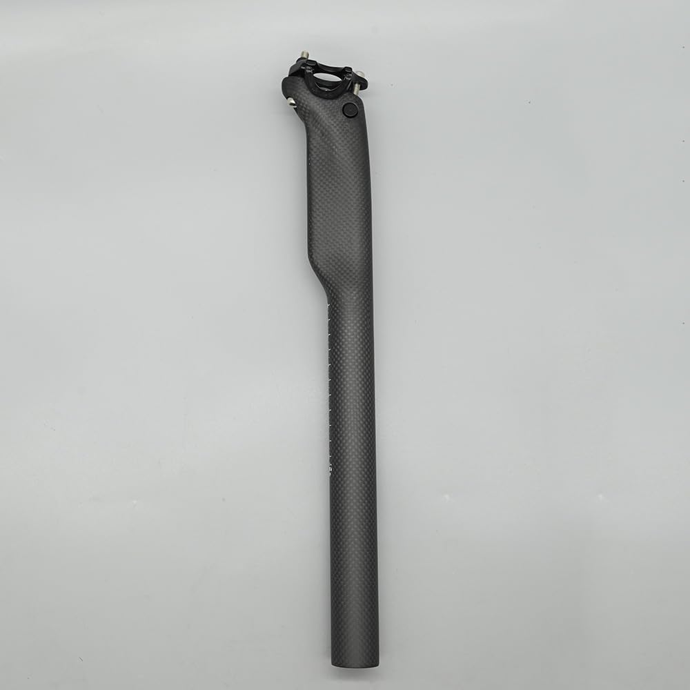 Fahrradsattelstütze, 1 Stück, 3K Matte Vollcarbon-Sattelstütze, MTB Mountainbike Rennrad Fahrradsattelstütze, Fahrradteile, 27,2/30,8/31,6 x 350/400 mm (Matt, 30,8–350 mm)