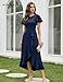 BeryLove Women Formal Party Dresses Flutter Short Sleeve Wedding Guest Cocktail Long Evening Dress S007 Z-Navy XL