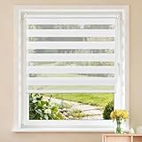 Buseu Store Enrouleur Jour Nuit sans Perçage, Installation Facile par Clips, Rideau Occul...
