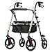ELENKER Rollator Walker with 10â€ Wheels, Sponge Padded Seat and Backrest, Fully Adjustment Frame for Seniors, Red